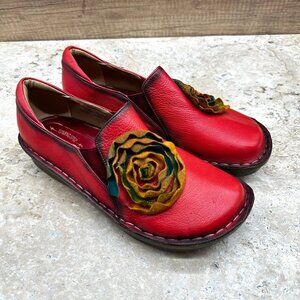 Spring Step L’artiste Loafer Womens ReddishLeather Floral Emilia EU 39/US 8.5